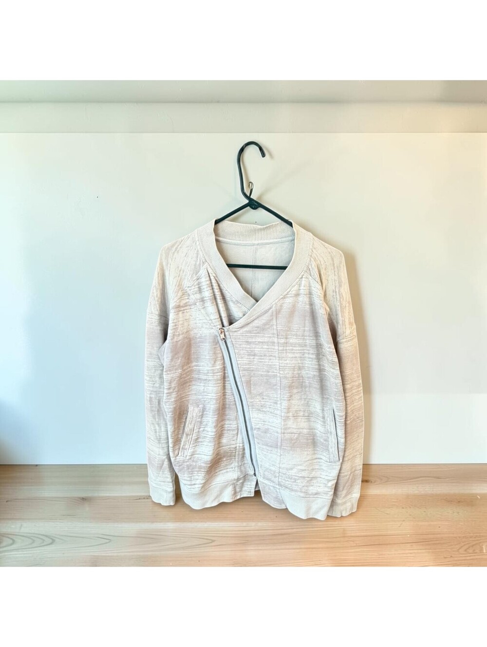 Lululemon Mula Jacket Women’s 6 Gray Righteous Stripe Bundle Wrap Moto Athletic